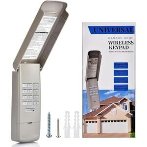 Universal Garage Door Opener (Works w/ Major Brands) Wireless Illuminated Keypad